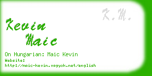 kevin maic business card